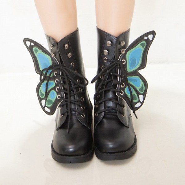 butterfly wings Tall bbutterfly wings Tall boots thick crust muffin canvas shoes oots thick crust muffin canvas shoes